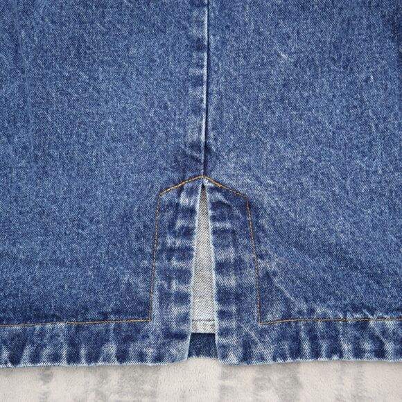 Jordache Skirt Womens 10 Blue Flat Front Side Zip Button Above Knee Length - Picture 15 of 16